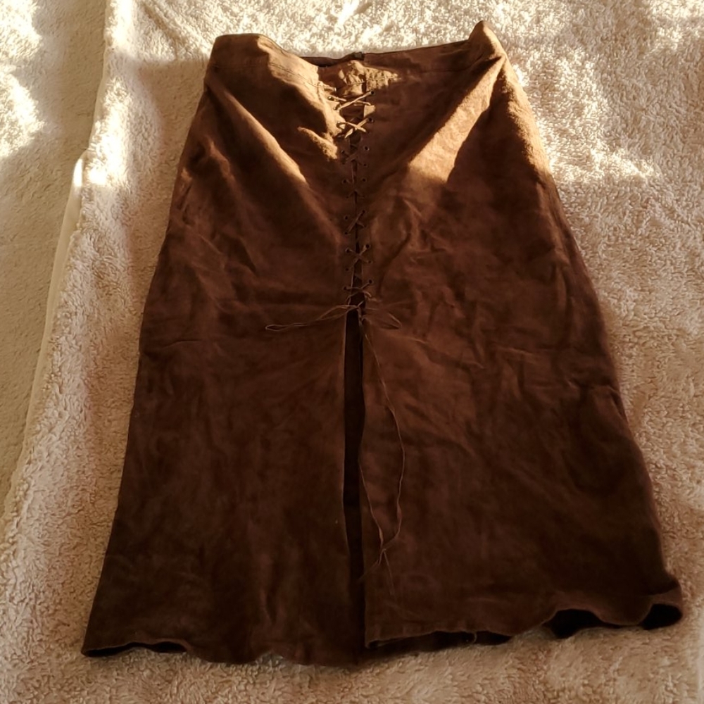 Suede skirt